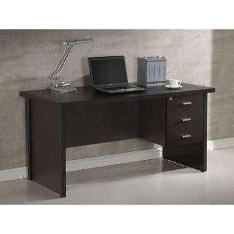 Mesa de despacho tres cajones acabado wengué, 75cm(alto) 150cm(ancho) 71cm(largo) (1/2)