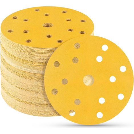 Schleifscheiben 150mm Klett 50er 15 Loch Exzenterschleifer 220 körnung (1/5)