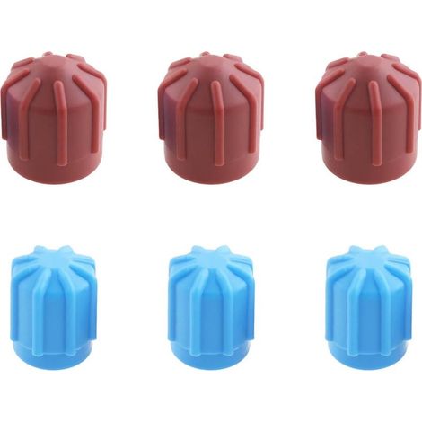 Lot de 6 Bouchons de Climatisation de Voiture R134a Couvercle de Valve de Climatisation Haute/Basse Pression Adapté à La Valve M8 M9 M10 (1/5)