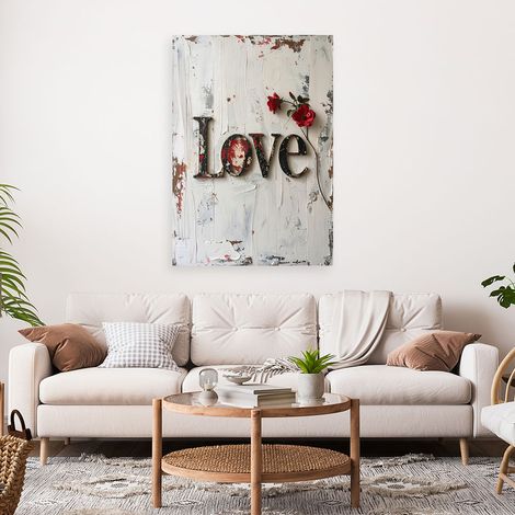 Wandbild Retro Schild Love” 60x90 (1/4)