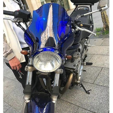 Pare-brise pour Kawasaki Zr-7 750 FS Er-5 Er 500 ABCD Twister (1997-2006) - Support de phare latéral bleu