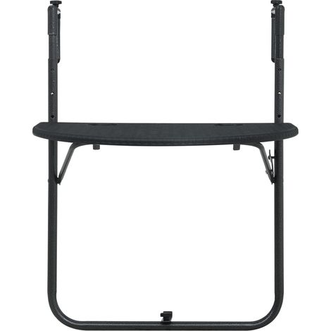INLIFE Table de balcon Noir 60x64x83,5 cm Plastique Aspect de rotin (1/5)