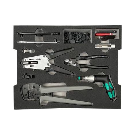 Mallette à outils pour MC4 et MC4-Evo 2 – 10 capuchons d'obturation femelles et mâles – Outils de montage et déverrouillage – Pince à sertir – Stäubli