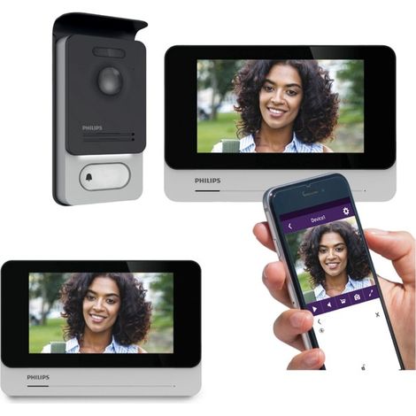 Schnurgebundenes Bildtelefon mit Smartphone-Anschluss und 2 Displays - WelcomeEye Connect 2