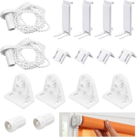 Lot de 2 supports de fenêtre - 17 mm - Pièces de rechange. Kit de fixation pour stores occultants. Store à tirage latéral - Store double. (1/5)