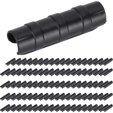 100 pinces de fixation pour tubes et armatures de serre, films de protection solaire pour jardin, connecteurs 20 - Noir (1/5)