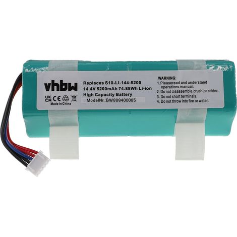 vhbw Batería recargable compatible con Ecovacs Deebot Ozmo T8 Aivi DBX11-11, T8 Aivi Max Power aspiradora, robot limpieza (5200 mAh, 14,4 V, Li-Ion)