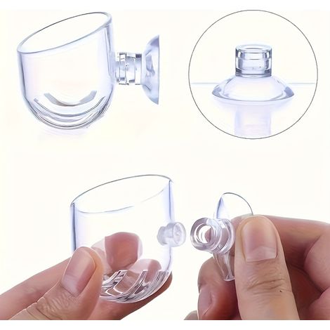 5 pots de plantes d’aquarium transparents avec ventouses, support de plante multifonctionnel pour aquarium, poterie aquatique en plastique, distributeur de vers rouges pour aquariums et décoration d’a (1/5)