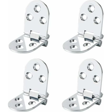 Bisagra para mesa plegable, conector de palanca, accesorios de muebles de acero inoxidable, plegado de 180 grados, 4 piezas, plata (1/5)