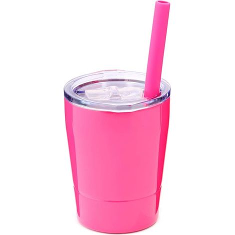 Gobelet enfant en acier inoxydable, petit gobelet adorable avec couvercle et paille en silicone (1/5)