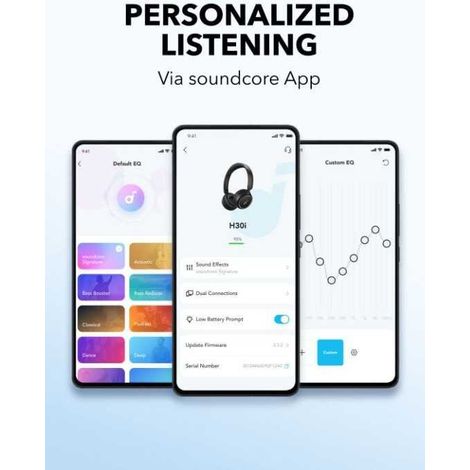 Bluetooth-Kopfhörer - Anker - H30i - Akkulaufzeit 70 Stunden - Multi-Point-Verbindung - Schwarz