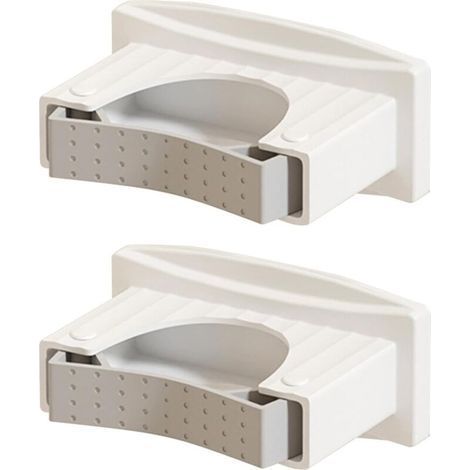 2 pcs Space Saving Mop Organizers Wall Mounted No Drilling Clip Mop Storage Clip Adjustable Upgrades for Home Office (1/3)