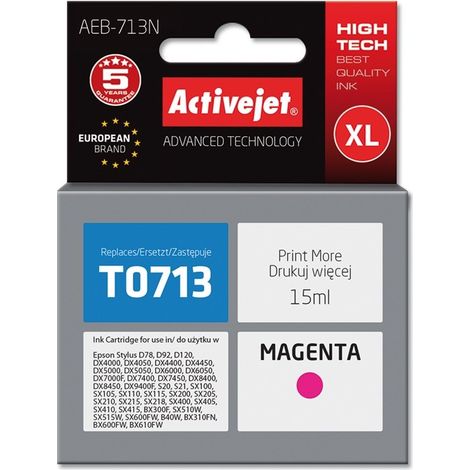 Activejet AEB-713N Ink cartridge (replacement for Epson T0713. T0893. T1003 Supreme 15 ml magenta)