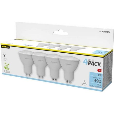 NOVA LAMPADINA LED SPOT GU10 6W 490LM 4000K PZ.4