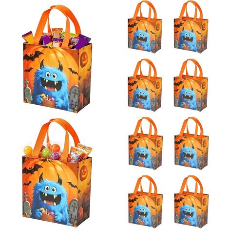 Sachets de d'Halloween 10 Sacs Chat Réutilisables Non Tissés Pour Fête (1/5)