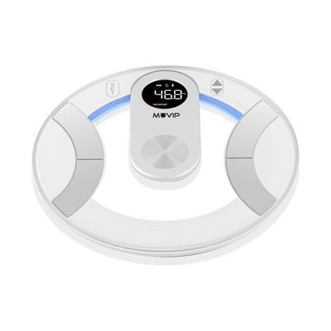 Muvip rotonda design bilancia pesapersone digitale- display lcd - piattaforma de vetro - max. peso 180kg  spegnimento automatico -