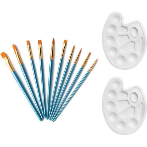 piece brush set with pearl blue nylon watercolor brushes (1/5)