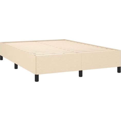 Cadre de lit sans matelas crème 140x200 cm tissu vidaXL (1/5)