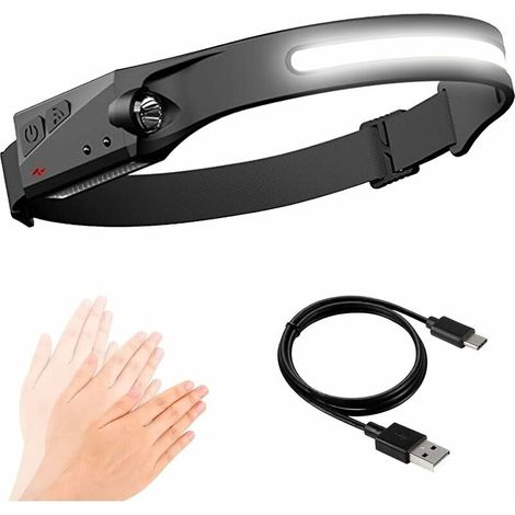 Head Torch, LED Headlights,USB Rechargeable Headlamp Induction with 5 Modes,Super Bright IPX4 Waterproof Camping Lights for Adults,1200mAh Lightweight Head Lamp Flashlight for Running,Fishing (1/5)