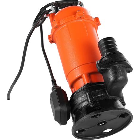 Pompe vide-cave immergée 1500W, débit 21000 L/H, corps en fonte, avec flotteur automatique, hauteur de refoulement 18M, pour eaux chargées et propres, piscines, jardins, bassins, zones inondées. (1/5)