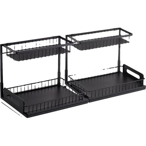Schrankorganizer, Ausziehbares Design, Dual-Tier Aufbewahrung, 2Stück (1/2)