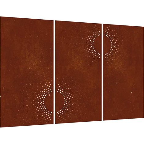 Garden Wall Decorations 3 pcs 105x55 cm Corten Steel Sun Design vidaXL