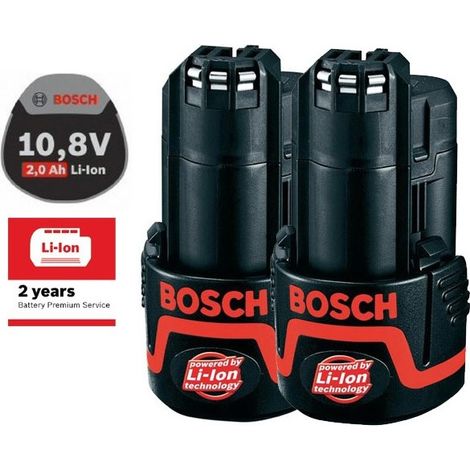 2 X Bosch 12v / 10.8v Lithium Ion 2.0ah Battery for GSR GDR GOP GWI GSA GSB GLI (1/2)