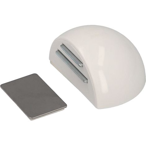Tope Puerta Adhesivo con Imán Retenedor Blanco