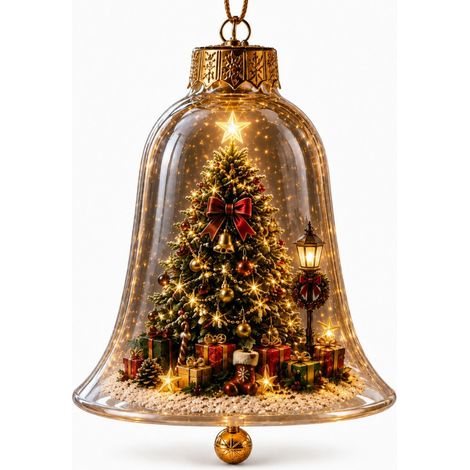 Décoration lumineuse en acrylique pour cloche de Noël, figurine de cerf à suspendre au sapin pour les fêtes de fin d'année. (1/5)