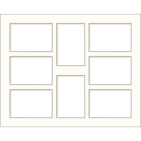 Passe-partout multivues blanc cassé 40x50 cm 8 ouvertures 10x15 cm, en carton - marque française (1/3)