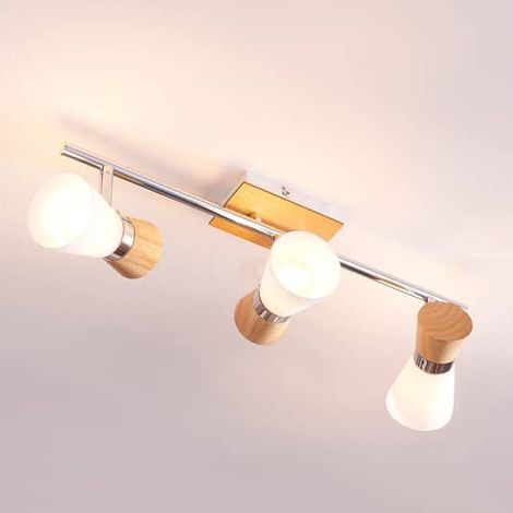 [NEUWERTIG] Lindby Vivica 3 Flammige Deckenlampe Mit Holzelementen Deckenleuchte Deckenlicht B-Ware