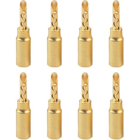 8 Pièces Frosted Doré Plaqué Banana Prise Solderless Copper Amplificateur Enceinte Connecteur HiFi Audio Adaptateur (1/5)