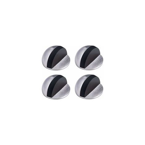 Butée de Porte,Arret de Porte en Acier Inoxydable,Butée de Porte Adhesive,Butoir Porte au Sol,Butée de Porte en Caoutchouc ,Demi Lune Bloc Porte, pour la Maison et le Bureau,4 Pièces (1/4)