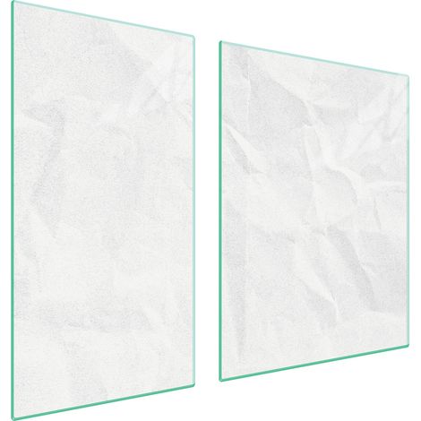 Plaque de protection en verre pour poêle 90x52 blanche (1/5)