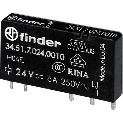 FINDER Relais 34.51.7.024.0310, 24 V-, 1xEIN, 6 A