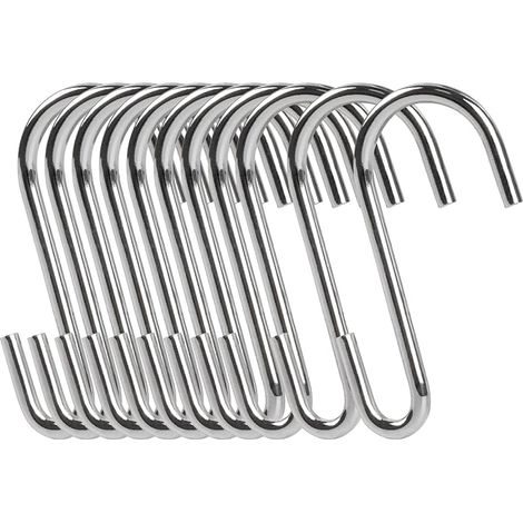 Crochet Multifonctions, Lot de 32 Crochets Robustes en Forme de S,Crochets en S de Qualité Industrielle pour Cuisine,Salle de Bains,Chambre à Coucher et Bureau (Argent) (1/5)