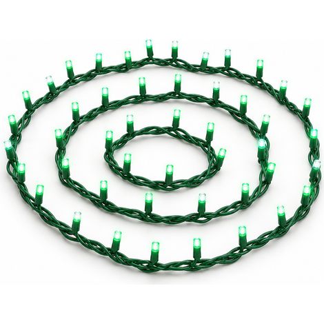 Guirlande lumineuse ETTROIT 100 LED, 10 m, lumière et câble verts, IP65, extensible, effet flash blanc, guirlande de Noël, boutiques, balcon de Noël (1/5)