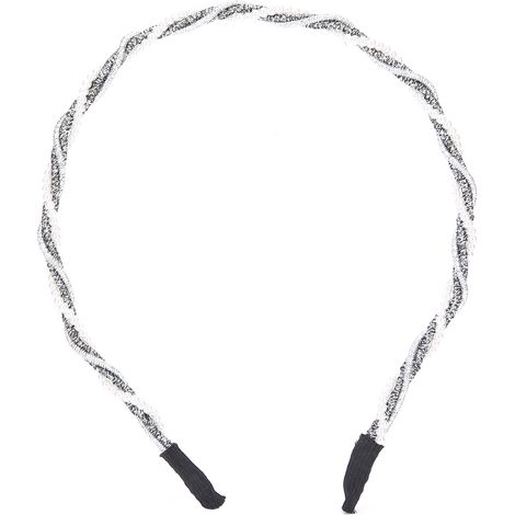 Bandeau fin et polyvalent, pince à cheveux pour se laver le visage, bandeau simple et élégant pour femme, accessoire pour cheveux, accessoire tressé créatif avec perles, gris (1/5)