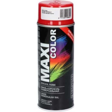 BARNIZ ACRÍLICO ROJO BRILLO MAXI COLOR RAL 3002 400ml SPRAY MOTIP (1/5)