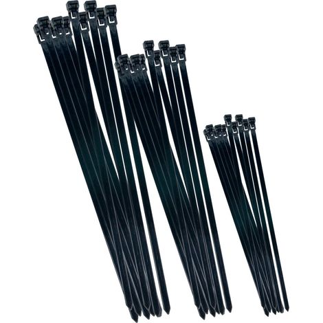 Werkzeyt B20451 Set di Fascette riutilizzabili, Resistente ai Raggi UV, Set di 75 Pezzi, Nero (1/2)