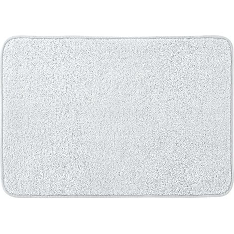 Tappeto bagno bianco 60x40 cm in microfibra antiscivolo Spring (1/3)