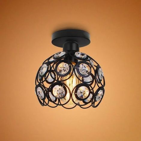 U-DO Plafonnier en Cristal Retro Industriel Luminaire E27 (1/4)