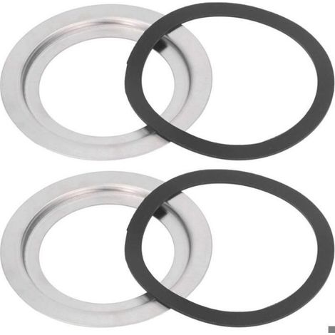 Lot de 2 adaptateurs d'évacuation des déchets en acier avec joints antidérapants, réducteur d'évier de rechange pour syst (1/4)