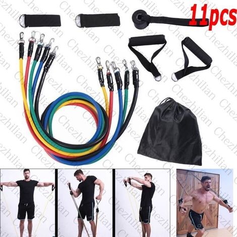 Bandes de résistance élastiques Tube élastique Exercice de fitness Yoga Pilates Gym Sport garder la forme à la maison (1/4)