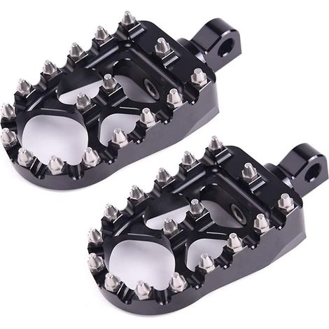 CNC-gefräste, drehbare, breite Fußrasten für Dyna, Sportster, Fatboy und Iron Bobber Motorräder – Schwarz (1/5)
