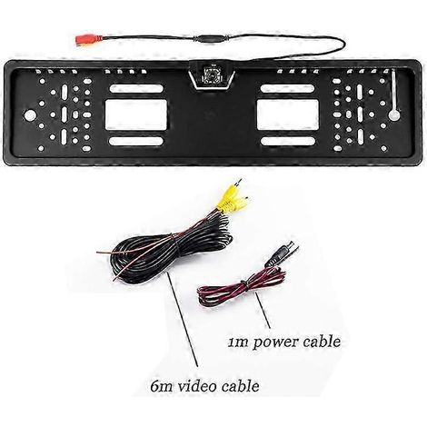 Caméra de recul pour voiture avec cadre de plaque d'immatriculation européen, éclairage LED 4/8/12 LED, étanche, vision nocturne, caméra de recul (1/5)