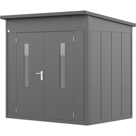 GFP PrimeyardGerätehaus Metall Gartenhaus 228x180x231 cm Geräteschuppen Pultdach anthrazit