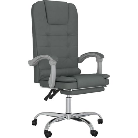 Maison Exclusive - Sedia da Ufficio Massaggio Reclinabile Grigio Scuro in Tessuto