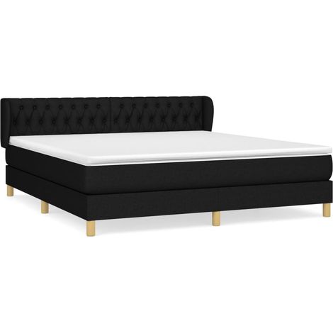 Maison Exclusive - Cama box spring con colchón tela negro 180x200 (1/5)