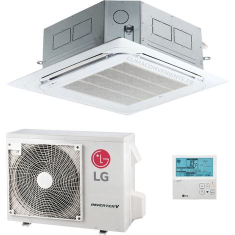 LG – Climatiseur réversible cassette 4 voies 24000 BTU – Technologie Inverter R-32 – Classe A++/A+ – Pour espaces jusqu'à 100m²